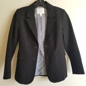 1901 Black Cotton Blazer Petite 2